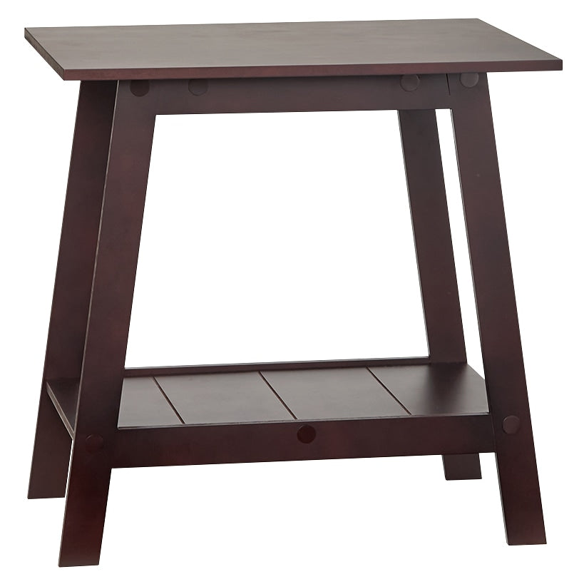 Wood Rectangular 2-Tier Accent Side Table - Walnut or White#select-color_walnut