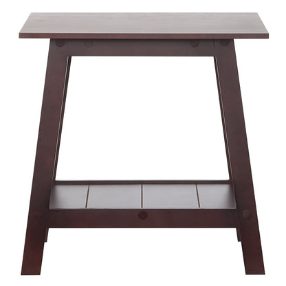 Wood Rectangular 2-Tier Accent Side Table - Walnut or White