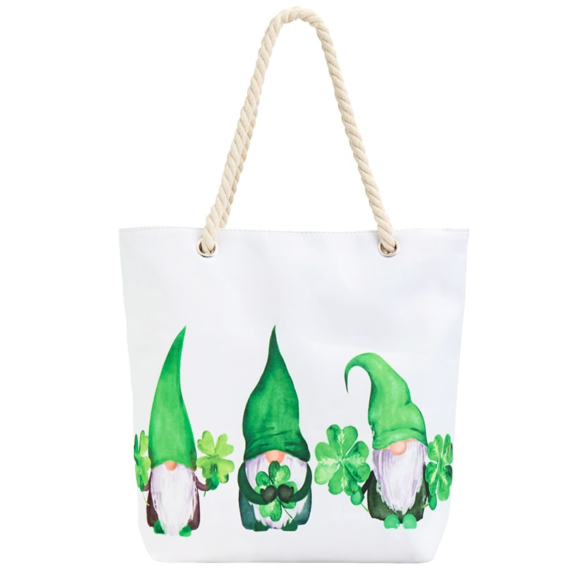 St Patrick's Day Tote Gnomes or Clovers
