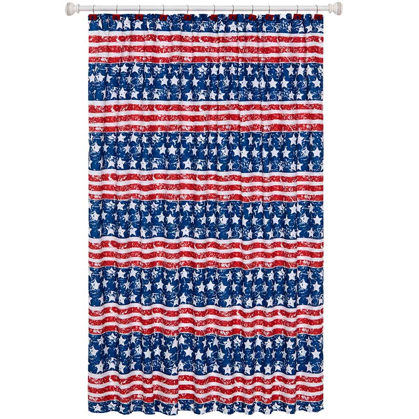 Mossy Oak Stars and Stripes Shower Curtain, Bath Rug, Hand Towels, Hooks