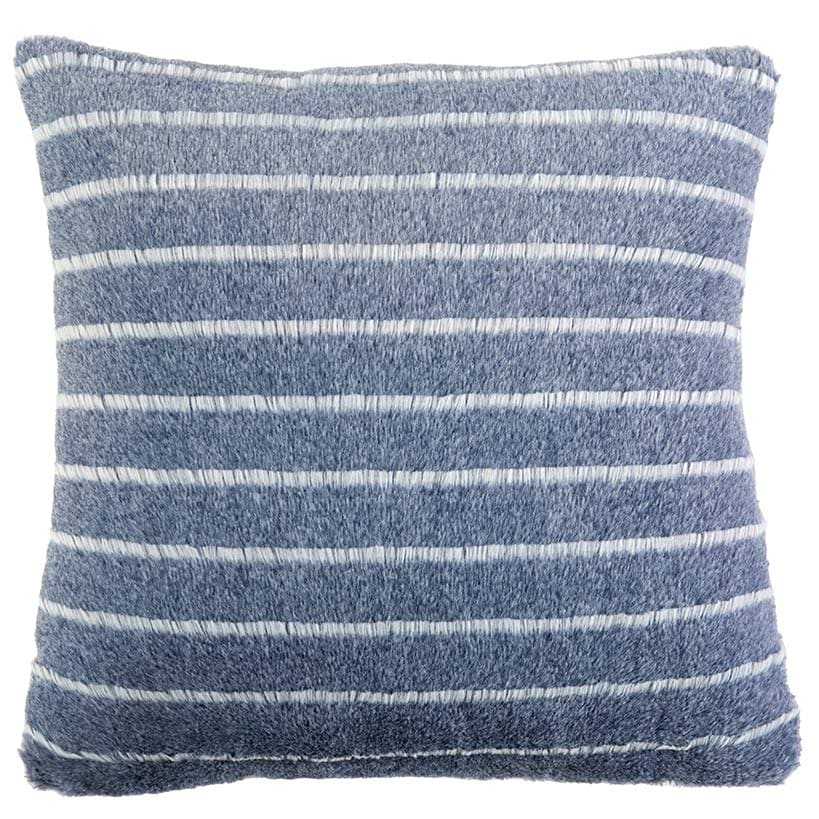 Striped Faux Fur Accent Pillow