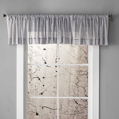 Striped Medallion Navy Lace Valance or Panel
