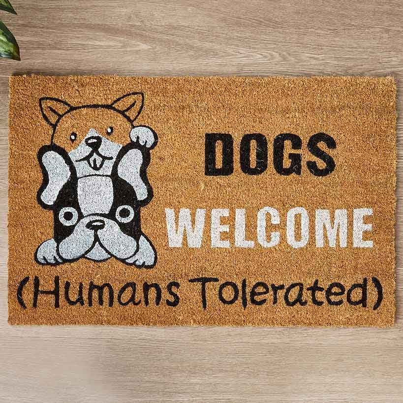 Funny Cat or Dog Coir Doormat 18" x 28"#select-doormat_dog-welcome