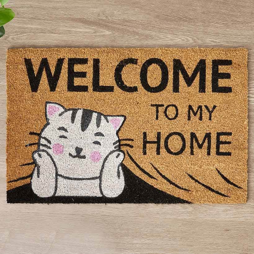 Funny Cat or Dog Coir Doormat 18" x 28"#select-doormat_welcome-to-my-home