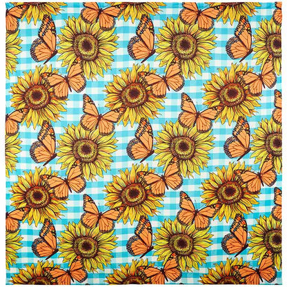 Sunflower and Butterfly Shower Curtain or Memory Foam Bath Rug