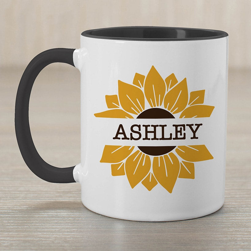 Personalized Sunflower Ceramic Mug