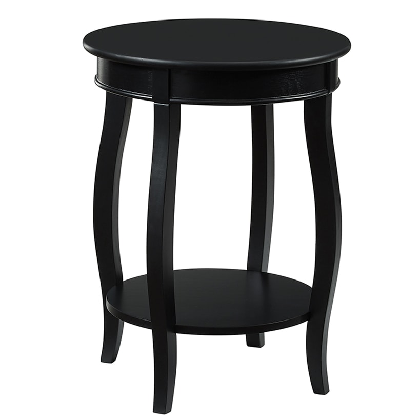 Round Side End Table with Shelf