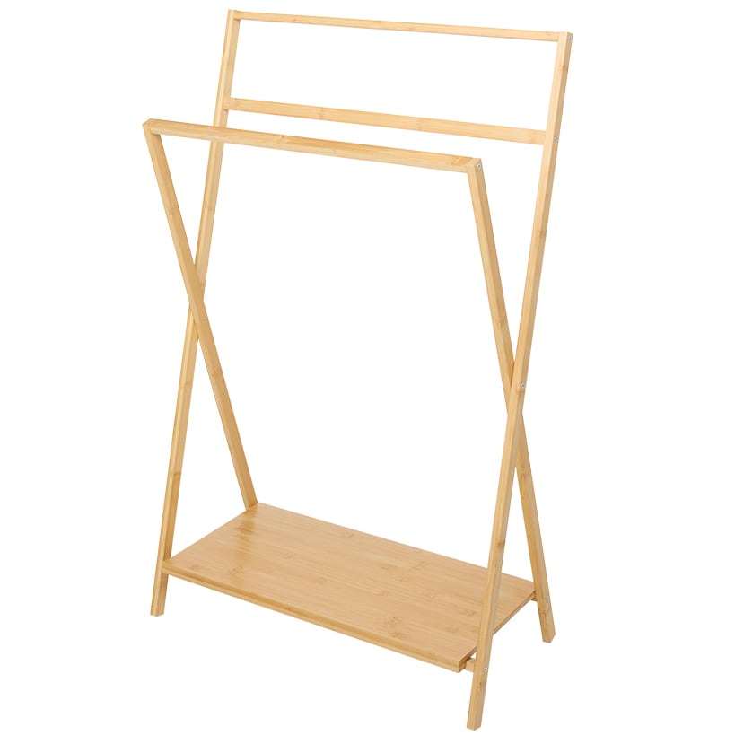 Bamboo Freestanding Towel Rack - Foldable