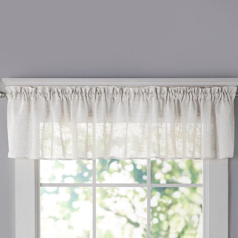 Textured Linen Blend Valance or Swag Pair