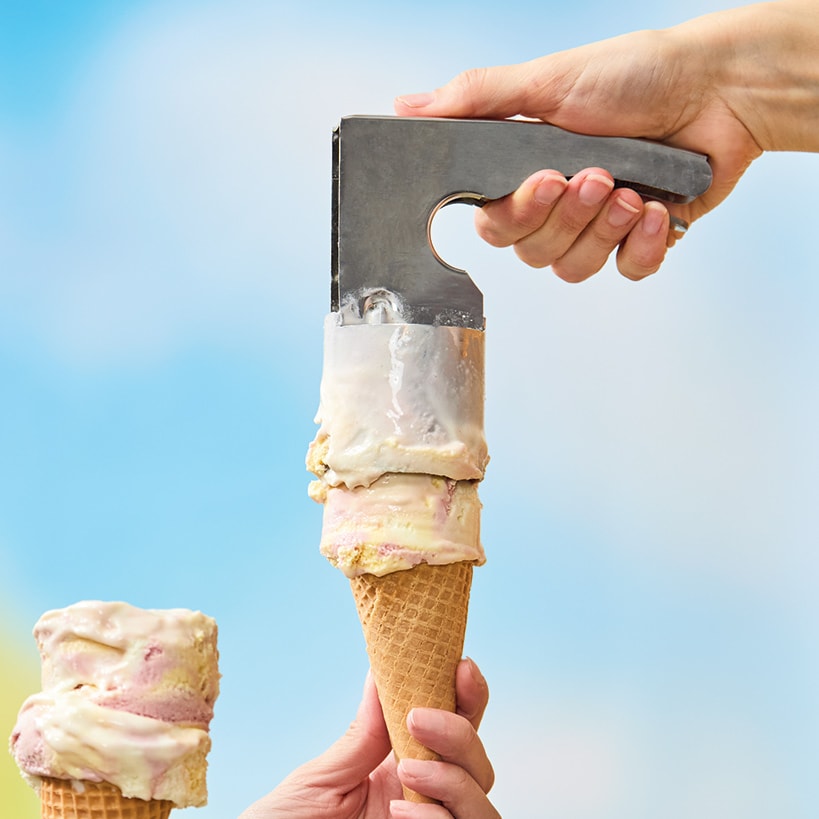 Classic Retro Stainless Steel Cylinder Ice Cream Scoop with Handle