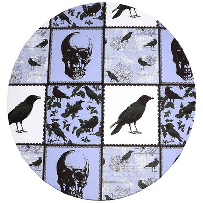 Round Custom Fitted Tablecloth with Flannel Backing Halloween
