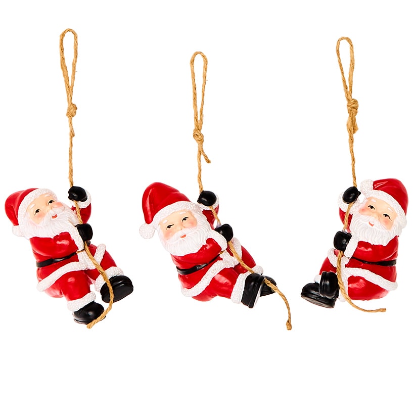 Santa Ornament Trio