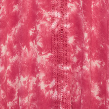 Tie-Dye Lace Trim Cover-Up Caftan