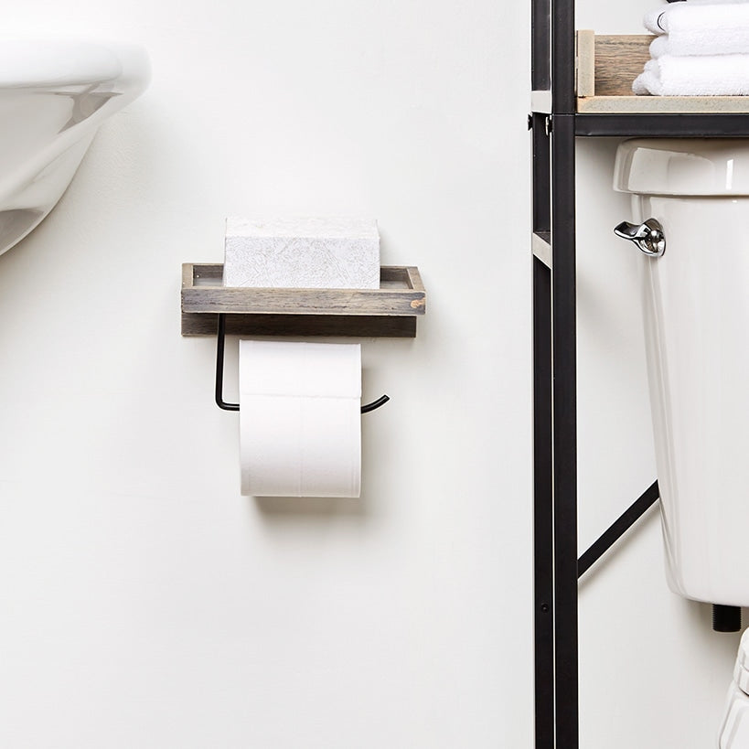 Farmhouse Bathroom Furniture Collection in Metal and Wood#select-item_toilet-tissue-holder-gray