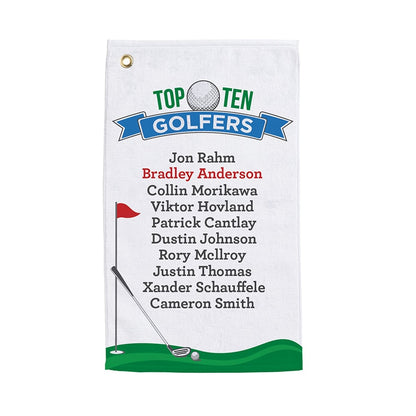 Personalized Top Ten Golf Towels