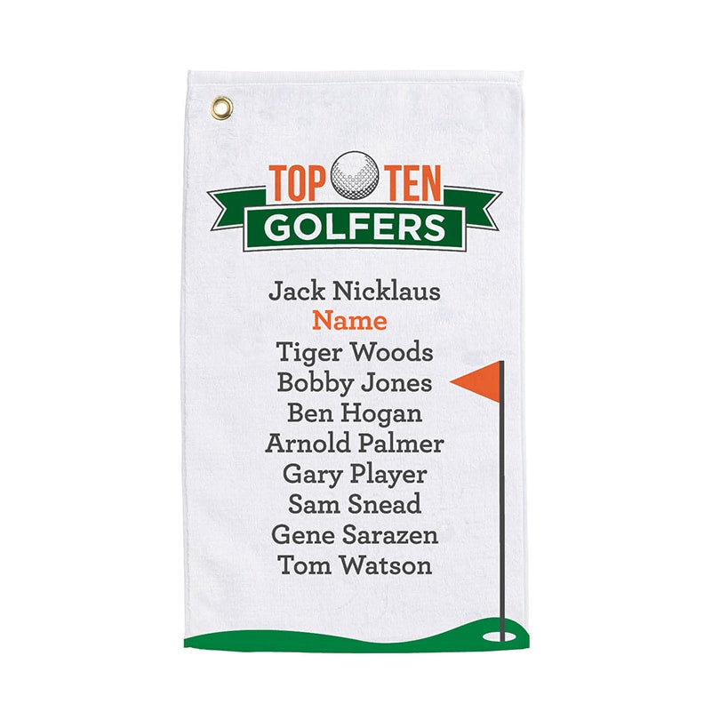 Personalized Top Ten Golf Towels#select-color_green