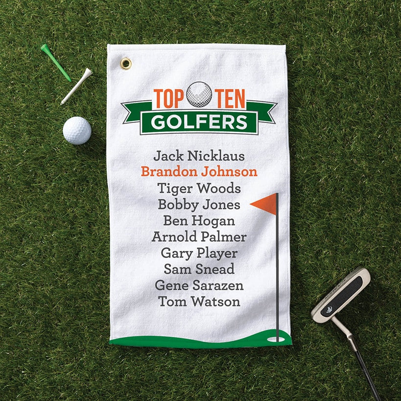 Personalized Top Ten Golf Towels
