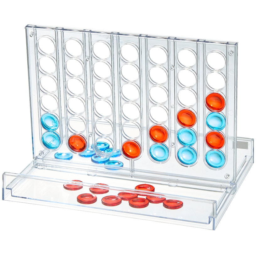 Modern Transparent 4-in-a-Row Game - Family Fun and Easy to Transport