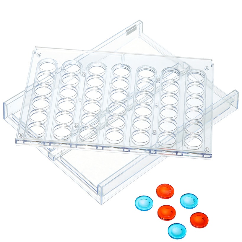 Modern Transparent 4-in-a-Row Game - Family Fun and Easy to Transport