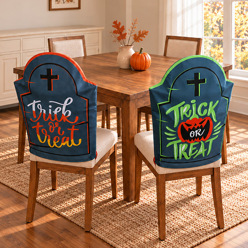 Trick-or-Treat Halloween Dining Chair Covers Set of 2