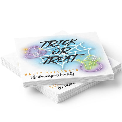 Personalized Halloween Trick or Treat Napkins
