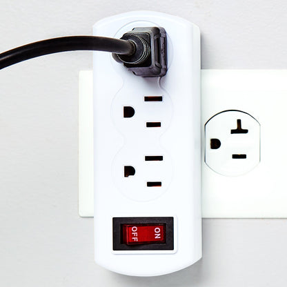 Triple Outlet Plug Adapter On/Off Switch Energy Saving ETL Listed