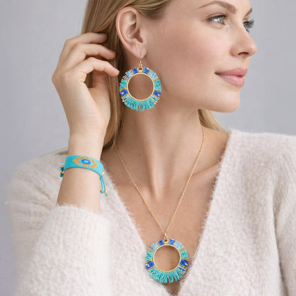 Turquoise Fringe Beaded Jewelry