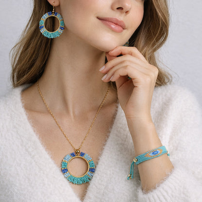 Turquoise Fringe Beaded Jewelry