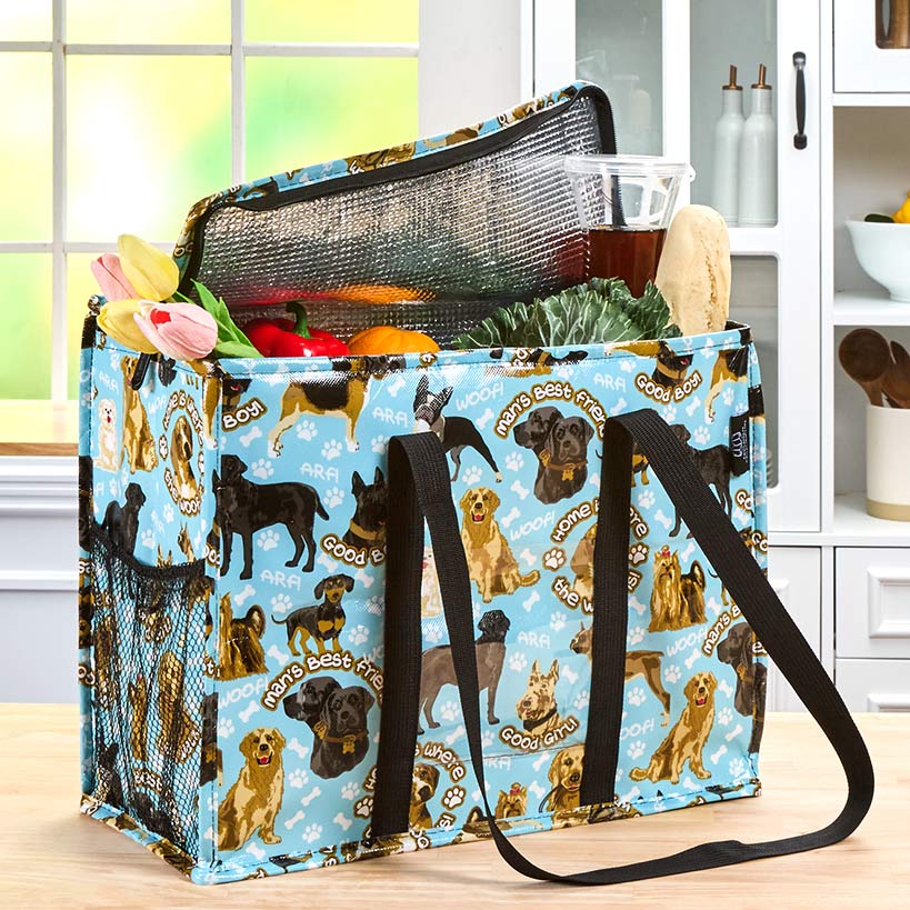 Two Lumps of Sugar Insulated Shopping Bag Foldable Reusable Cooler Tote#select-design_dogs