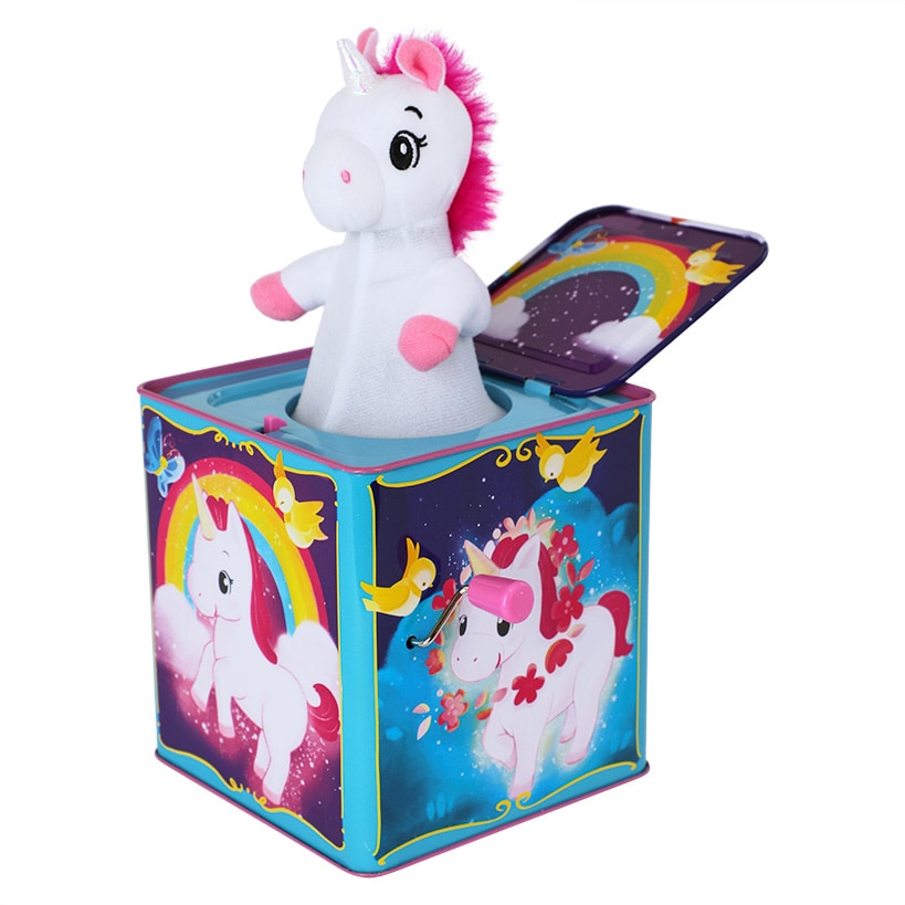 Schylling Unicorn Jack-In-The Box Pop and Glow