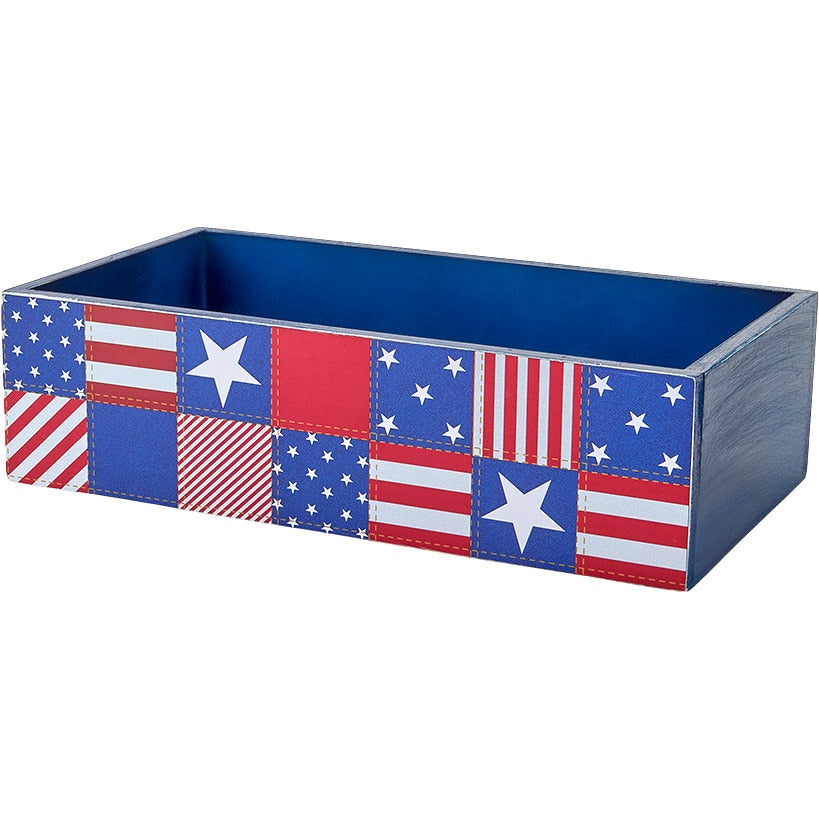 United States of Plaid American Flag Bathroom Storage Tray