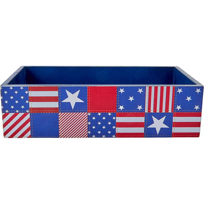 United States of Plaid American Flag Bathroom Storage Tray