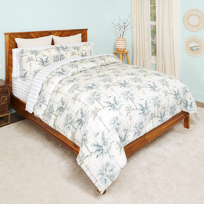 Vintage Palm Tree Queen or King Complete Comforter Set