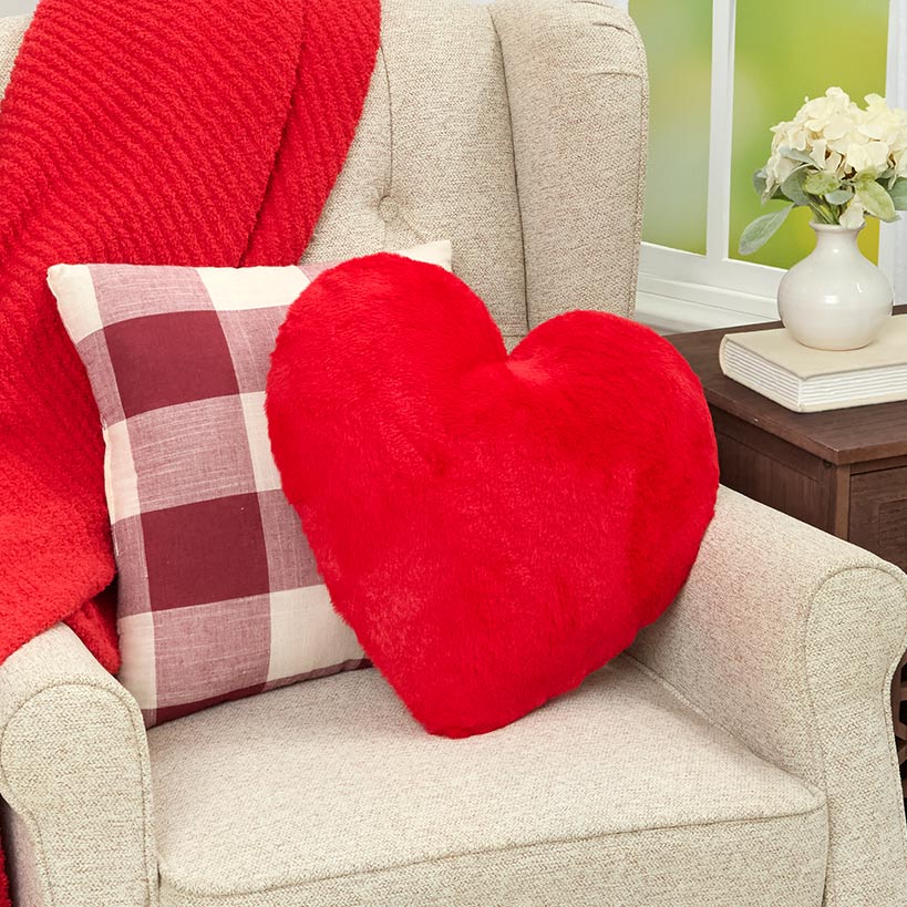 Valentine's Day Embroidered or Shaped Decorative Pillow#select-pillow_fuzzy-heart-shaped-16"-pillow