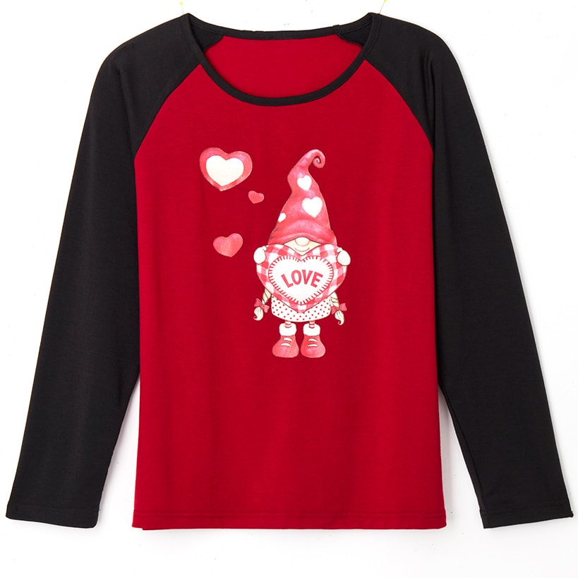 Women's Valentine's Day Jersey Gnome Red Black#select-design_gnome