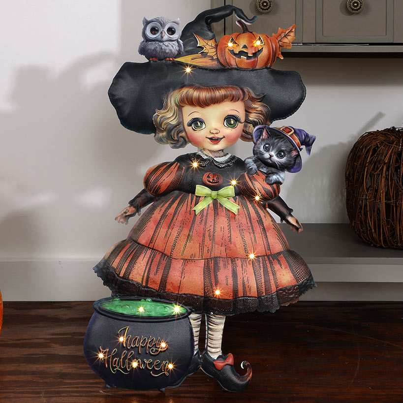Halloween Lighted Standing Witch or Scarecrow Greeter#select-greeter_witch
