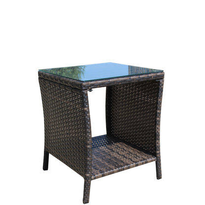 Outdoor patio Furniture 1 Coffee Table with clear tempered glass - image 13