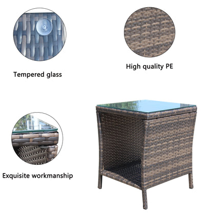 Outdoor patio Furniture 1 Coffee Table with clear tempered glass - image 5