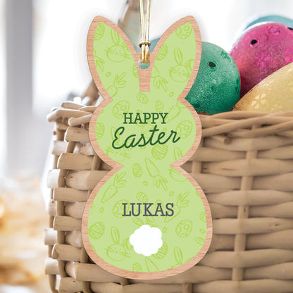 Personalized Happy Easter Bunny Basket Tag