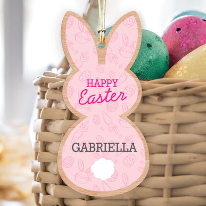 Personalized Happy Easter Bunny Basket Tag