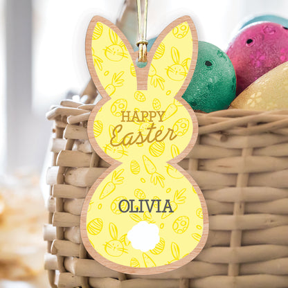 Personalized Happy Easter Bunny Basket Tag