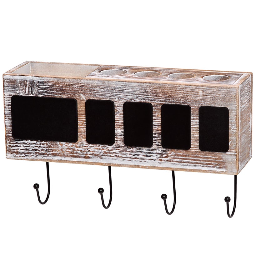 Bathroom Wooden Toothbrush Holder with Chalkbaord Labels