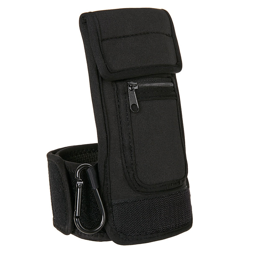 Water Bottle Pouch With Cell Phone Pocket, Secure Pocket and Lanyard