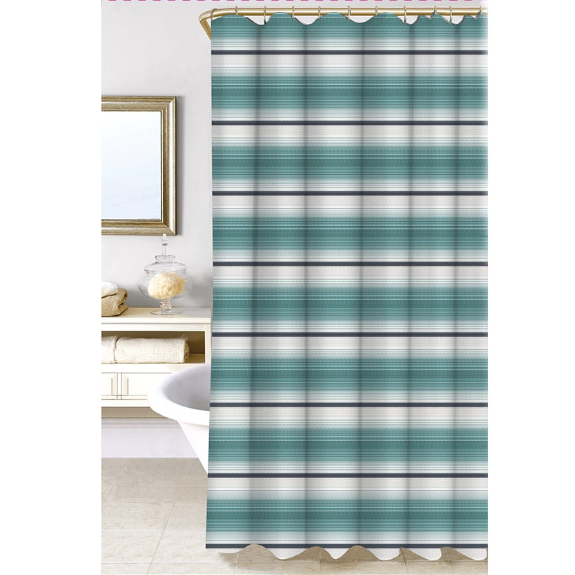 Homewear Water Stripe Waffle Yard Dyed Shower Curtain