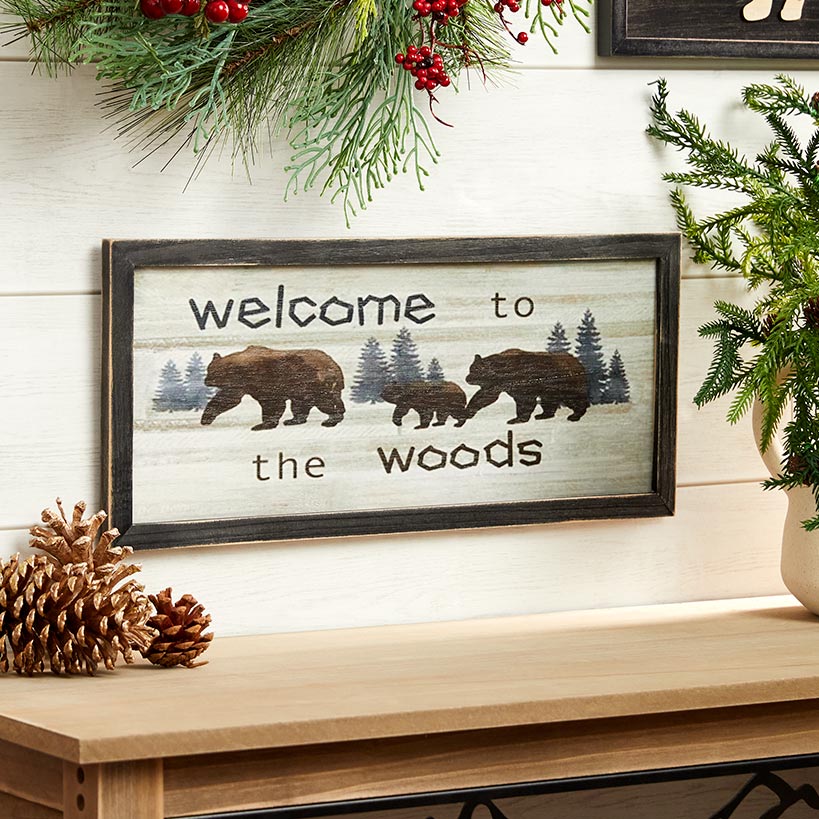 Woodland Welcome Sign Wall Art - Cabin, Lake or Woods#select-wall-art_woods