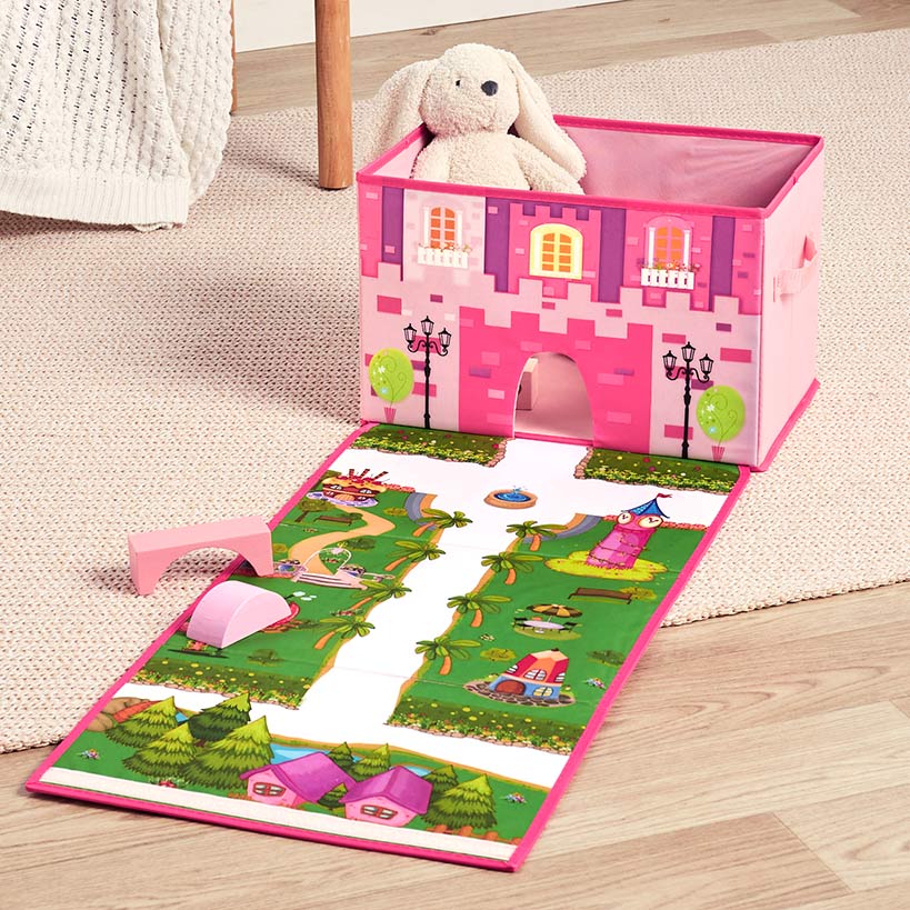 Collapsible Storage Box with Foldable Playmat#select-box_castle