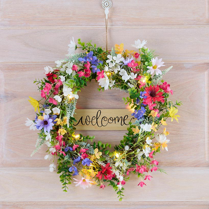 Vibrant Wildflower Garland or LED Candle Ring#select-item_wreath