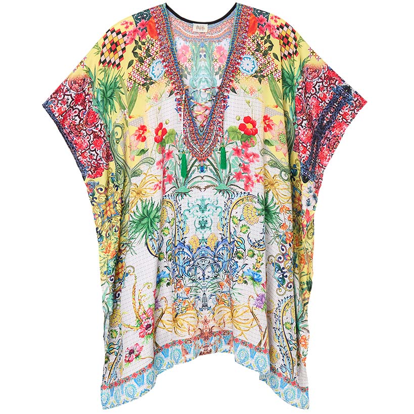 Women's Lace-Up Swimsuit Cover-Up Kaftan#select-color_yellow
