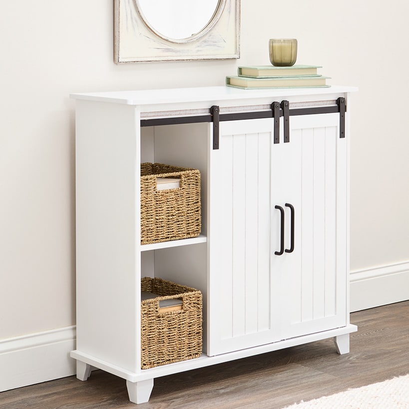 Storage Cabinet With Sliding Barn Style Door