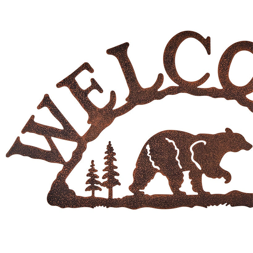 Rustic Woodland Moose Metal Welcome Sign#select-sign_bear